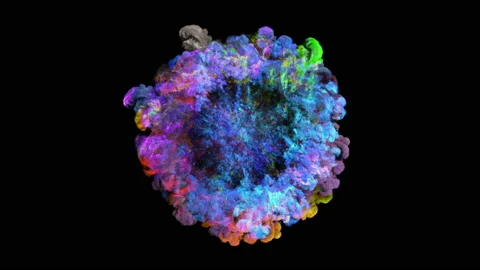 3D rendering of explosion, smoke, effect shock wave and diverging waves Video stock 88190459