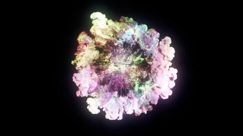 3D rendering of explosion, smoke, effect shock wave and diverging waves Illustrazione stock