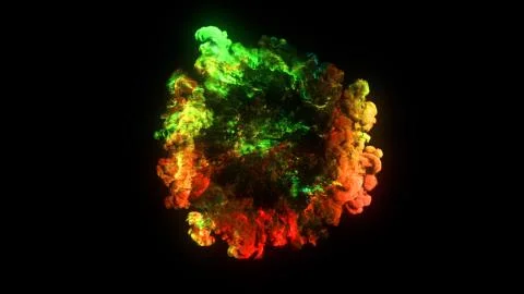 3D rendering of explosion, smoke, effect shock wave and diverging waves Stock Illustration