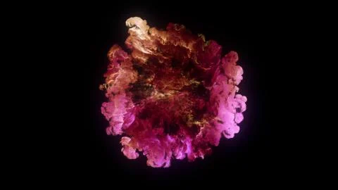 3D rendering of explosion, smoke, effect shock wave and diverging waves Stockillustratie