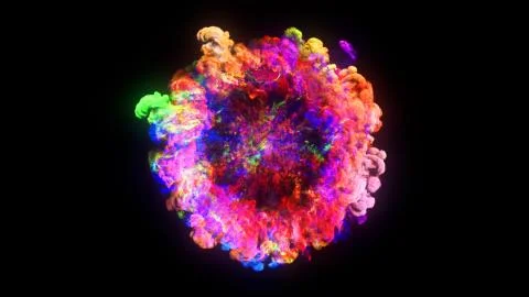 3D rendering of explosion, smoke, effect shock wave and diverging waves Illustrazione stock