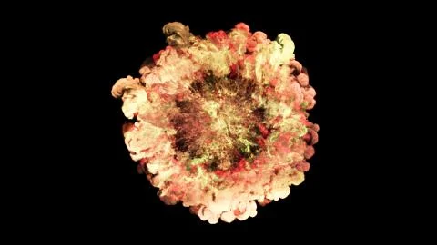 3D rendering of explosion, smoke, effect shock wave and diverging waves Stock Illustration