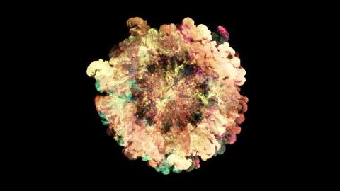 3D rendering of explosion, smoke, effect shock wave and diverging waves Illustrazione stock