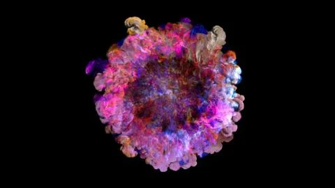 3D rendering of explosion, smoke, effect shock wave and diverging waves Stock Illustration