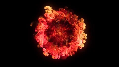 3D rendering of explosion, smoke, effect shock wave and diverging waves	 イラスト素材