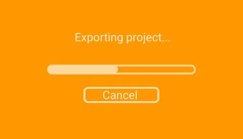 3D rendering Exporting video icon isolated on yellow background Stock Illustration