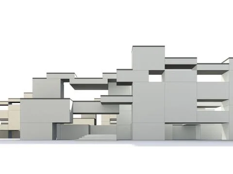3d rendering exterior construction Ilustración de archivo