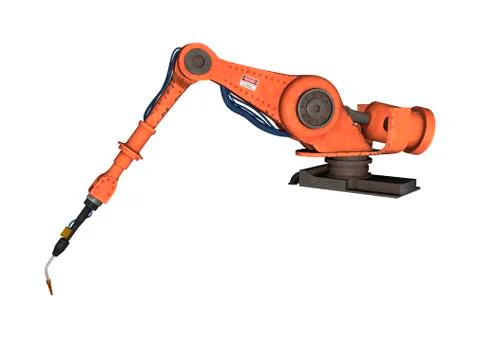 3D Rendering Factory Robot on White Stock Illustration