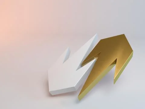 3d rendering of failure and success concept on white Stock Illustration
