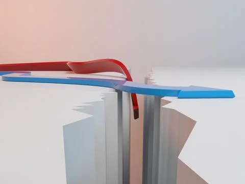 3d rendering of failure and success concept on white Illustrazione stock