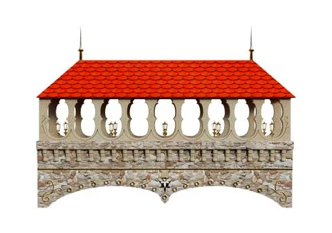 3D Rendering Fairy Tale Bridge on White Ilustración de archivo