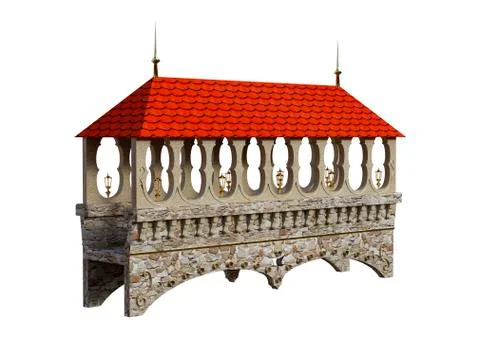 3D Rendering Fairy Tale Bridge on White Ilustración de archivo