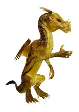 3D Rendering Fairy Tale Dragon on White Stock Illustration