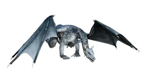 3D Rendering Fairy Tale Dragon on White Illustrazione stock