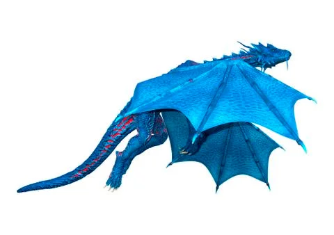 3D Rendering Fairy Tale Dragon on White Stock Illustration