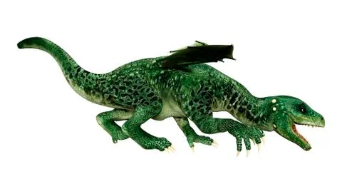 3D Rendering Fairy Tale Dragon on White Stock Illustration