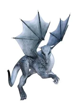 3D Rendering Fairy Tale Dragon on White Illustrazione stock
