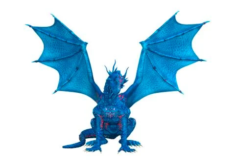 3D Rendering Fairy Tale Dragon on White Stock Illustration