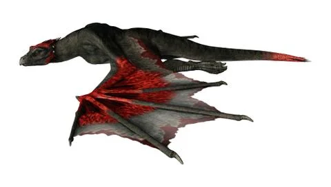 3D Rendering Fairy Tale Dragon on White Stock Illustration