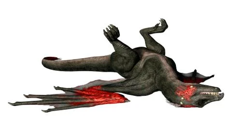3D Rendering Fairy Tale Dragon on White Stock Illustration