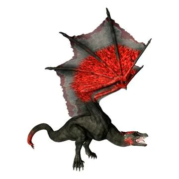 3D Rendering Fairy Tale Dragon on White Stock Illustration