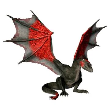 3D Rendering Fairy Tale Dragon on White Illustrazione stock