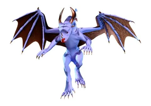 3D Rendering Fairy Tale Dragon on White Stock Illustration
