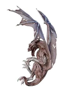 3D Rendering Fairy Tale Dragon on White Stock Illustration