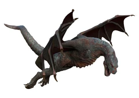 3D Rendering Fairy Tale Dragon on White Stock Illustration