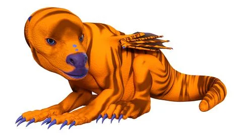 3D Rendering Fairy Tale Dragon on White Stock Illustration