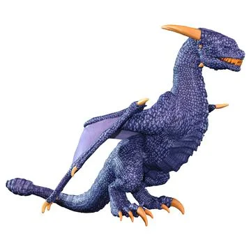 3D Rendering Fairy Tale Dragon on White Stock Illustration