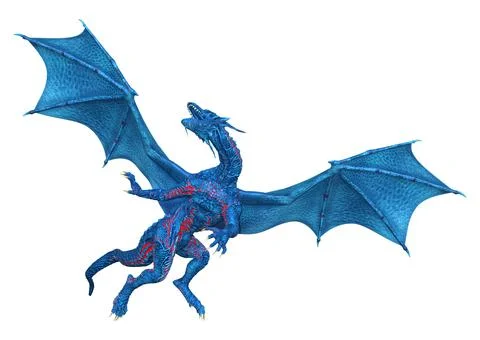 3D Rendering Fairy Tale Dragon on White Stock Illustration