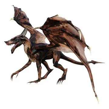 3D Rendering Fairy Tale Dragon on White Stock Illustration