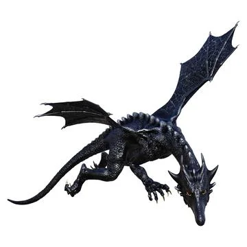 3D Rendering Fairy Tale Dragon on White Stock Illustration