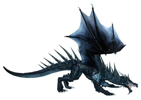 3D Rendering Fairy Tale Dragon on White Stock Illustration