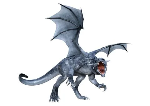 3D Rendering Fairy Tale Dragon on White Illustrazione stock
