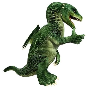 3D Rendering Fairy Tale Dragon on White Stock Illustration