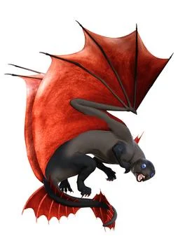 3D Rendering Fairy Tale Dragon on White Stock Illustration