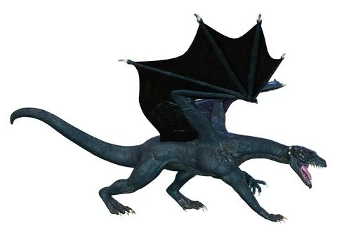 3D Rendering Fairy Tale Dragon on White Stock Illustration