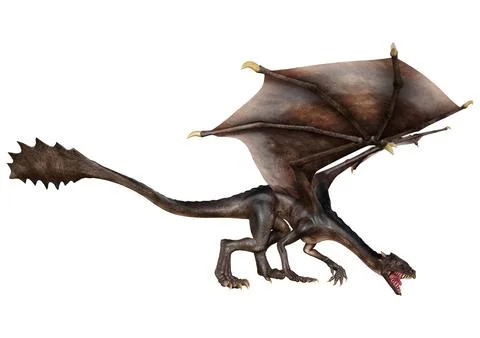 3D Rendering Fairy Tale Dragon on White Stock Illustration