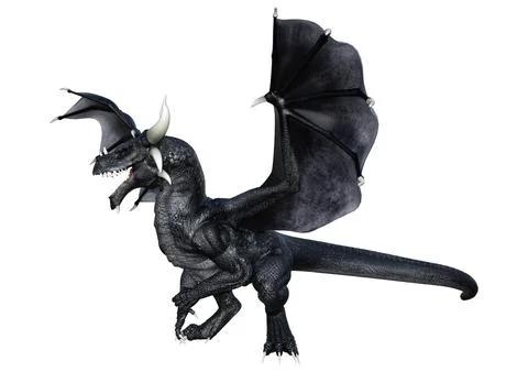 3D Rendering Fairy Tale Dragon on White Illustrazione stock