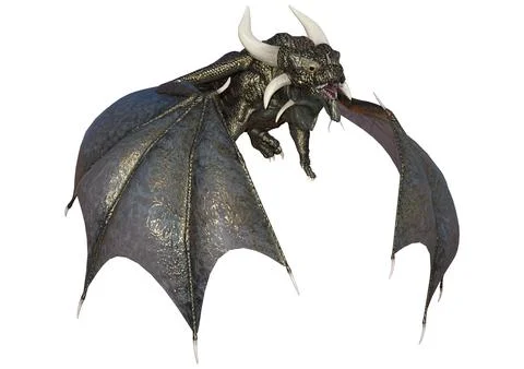 3D Rendering Fairy Tale Dragon on White Illustrazione stock