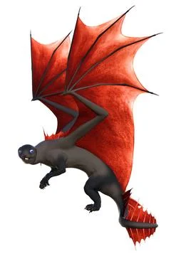 3D Rendering Fairy Tale Dragon on White Stock Illustration