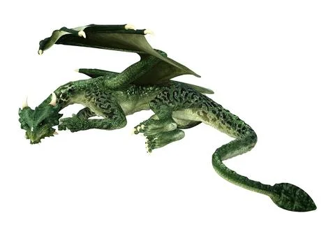 3D Rendering Fairy Tale Dragon on White Stock Illustration