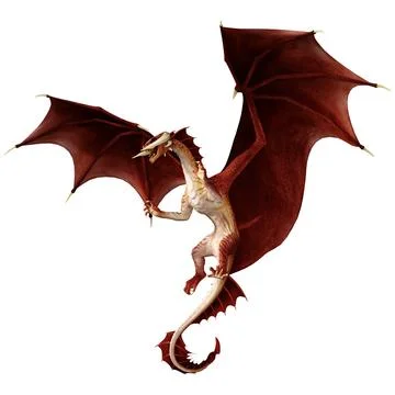 3D Rendering Fairy Tale Dragon on White Stock Illustration
