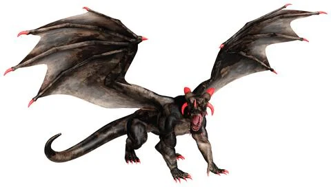 3D Rendering Fairy Tale Dragon on White Stock Illustration
