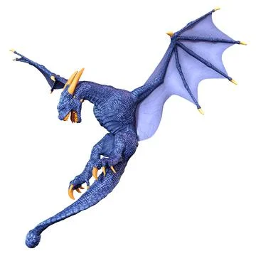 3D Rendering Fairy Tale Dragon on White Stock Illustration
