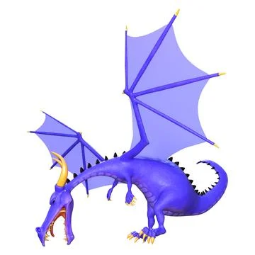 3D Rendering Fairy Tale Dragon on White Illustrazione stock