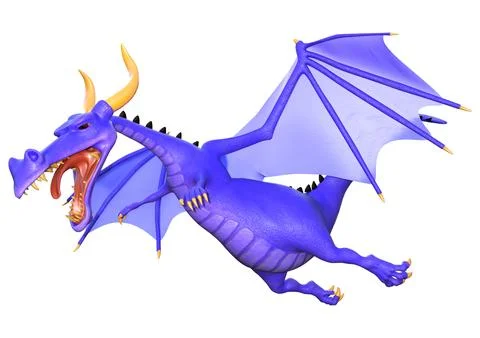 3D Rendering Fairy Tale Dragon on White Illustrazione stock