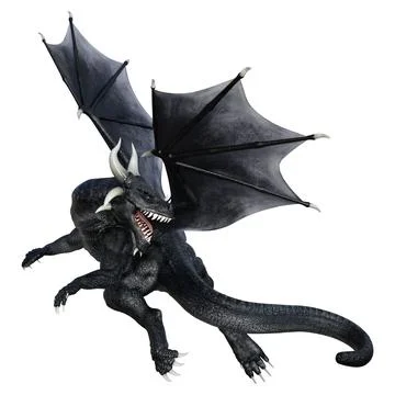 3D Rendering Fairy Tale Dragon on White Stock Illustration